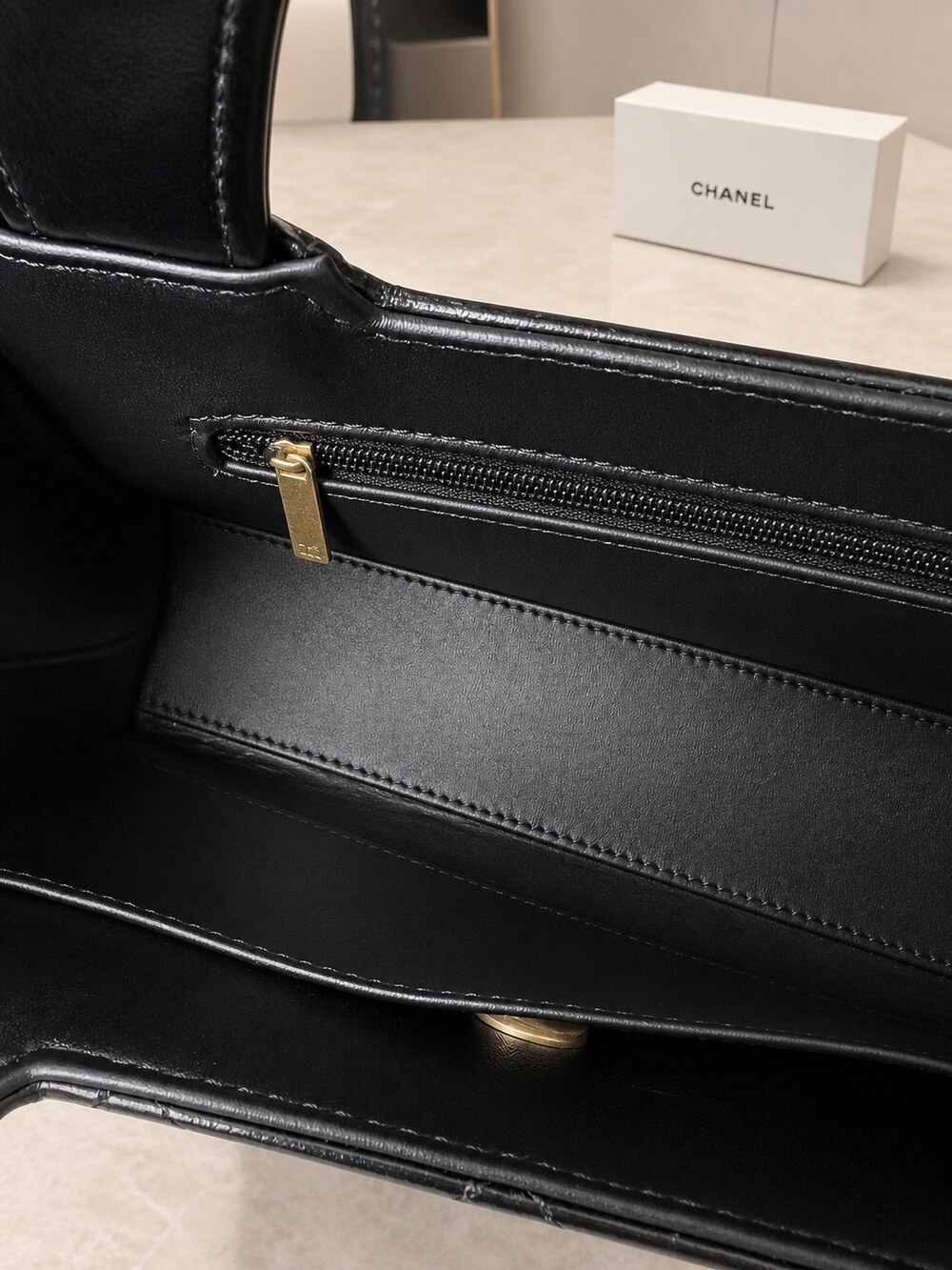 Chanel Mini Classic Black Quilted Lambskin Top Handle Handbag - Picture 8 of 9